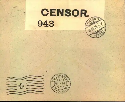 1916/1944, 6 Zensurbriefe - censor, Censure