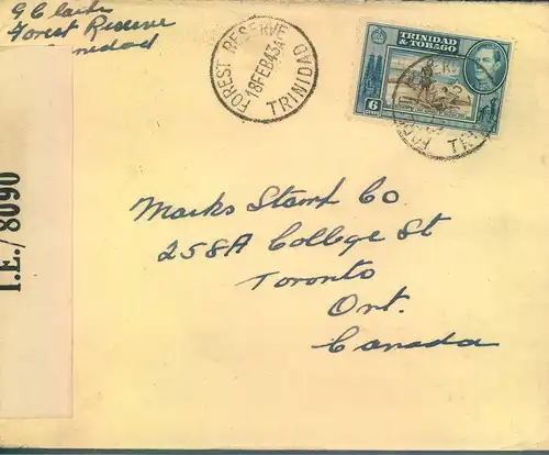 153, censored letter ftom GOREST RESERVE to Canada