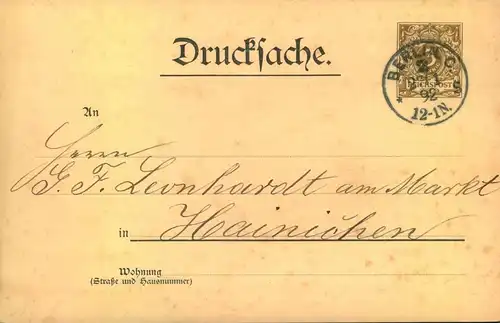 1892, Privatganzsachenkarte  Wollauktion   G. Ebel, Berlin