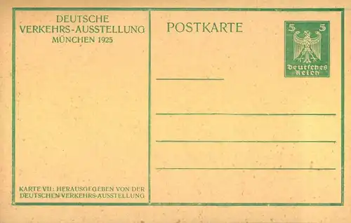 1925,  Privatganzsachenkarte zur DEUTSCHEN VERKEHRSAUSSTELLUNG