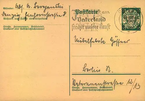 1939, 6 Pfg Danzig GSK mizt  Aufdrzck  "DeutscheS ReicH" ab DANZIG-LANGFUGR