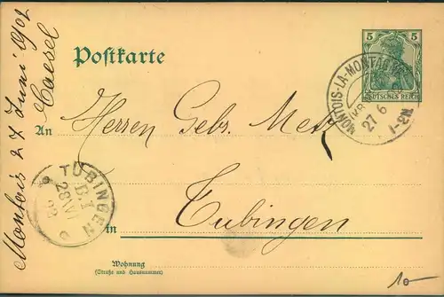1902, MONTOIS-LA-MONTAGNE (KR. METZ), Kreis-Obersegment-Stempel,