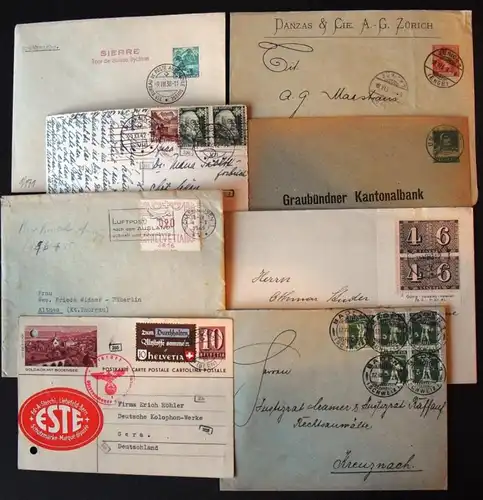 1909/1946, 8 ausschließlich bessere Belege, 8 exclusively better postal history items