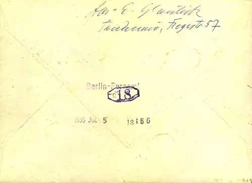 1955, Rohrpost-Eilbrief mit besserer MiF ab "BERLIN-FRIEDENAU"