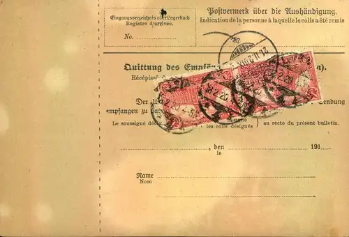 1920, Paketkarte ab BAUTZEN (Selbstbucher) - 5 ;Mark Germania. mit Lochentwerung