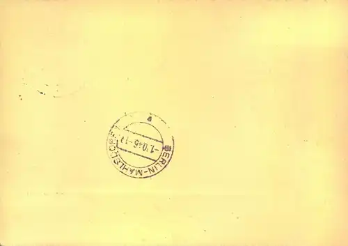 1946, dekorative Orts-R-Karte "BERLIN - MAHLSDORF 29.9.46"