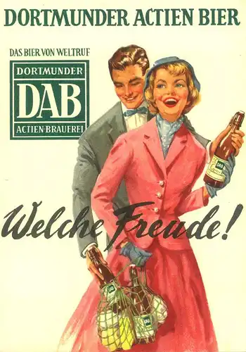 1958, BIER / BEER - Werbekarte "Dortmunder Aktienbrauerei"