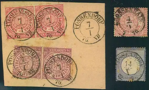 1870/1874, POSSENDORF" nachverwendeter Sachsenstempel auf NDP und Brustschild