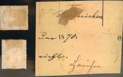1870/1874, POSSENDORF" nachverwendeter Sachsenstempel auf NDP und Brustschild