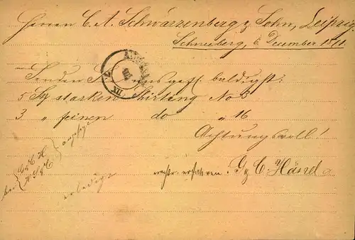 1871, Correspondenzkarte von "SCHNEEBER NEUSTÖ'ÄT - Reichspost-Vorläfer.