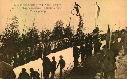 KRUNNHÜBEL, Schlesien - Skispringen auf der Koppenschanze