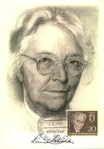 1961, Maxumumkarte LOUISE SCHRÖDER