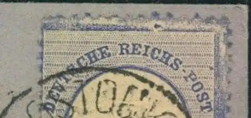 1872, 2 Groschen gr. Brustschild mit markantem Plattenfehler obere Rahmenlinie gebrochen auf Auslandsbrief