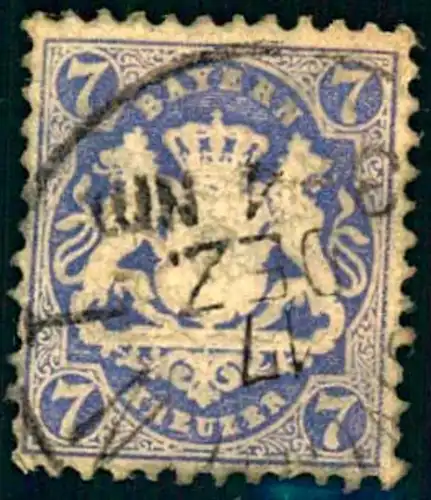 1875,7 Kreuzer Wappen, Wasserzeichen Wellenlinien,(Michel K'Nr. 34 - 30,- ME)