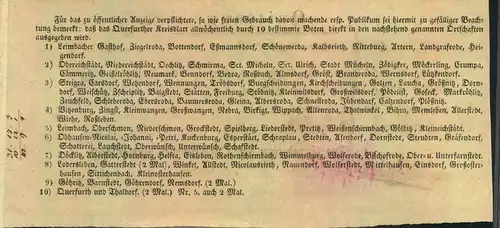 1853, Zeitungsquittung der Expedition des Querurther Kreisblattes“.