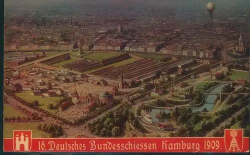 1918, Sonderkarte / Sonderstempel "16. Deutsches Bundesschießen Hamburg"