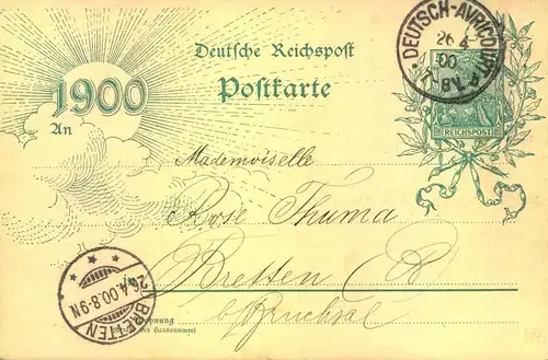 1899/1900, tolle, handgezeichnete Jahrhundertkarte von AVRICOURT