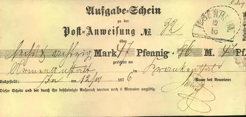 1847/1876, 5 Postscheine