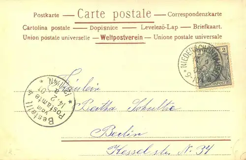 KLASSISCHE BERLIN - STEMPEL:  "NIEDERSCHÖNHAUSEN" K1 auf Ansichtskarte 1901