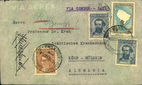 AIRMAIL INTERNATIONAL:1933/1942. 5 covers