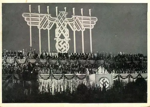 1934, Reichsparteitag in Nürnberg , „Appell der P.O. auf der Zeppelinwiese