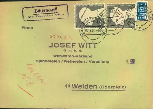 1953/1959, 6 bessere Belege. Alte Auszeichnung 50,- Euro