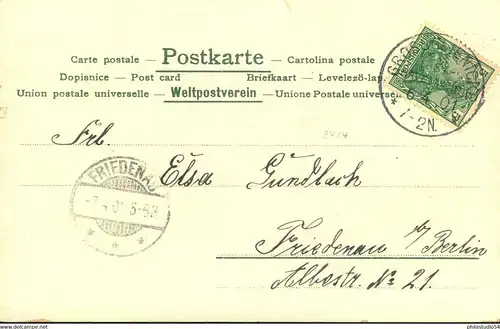 KLASSISCHE BERLIN - STEMPEL: "GROSS-GLIENICKE (OST-HAVELLAND) 6.4.01" auf AK