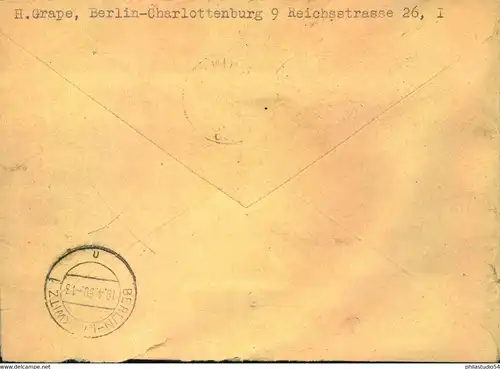 1953, POSTSCHNELLDIENST, Brief ab BERLIN-CHARLOTTENBURG 9 über mehrere Stationen