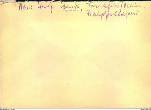 1955, Luftpostbrief ab FRANKFURT (MAIN) mit dekorativer MeF