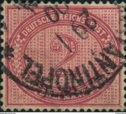 1900, 2 Mark als Türkei-Vorläufer gestempelt CONSTANTINOPEL, geprüft - Michel V 37 f (200,-)