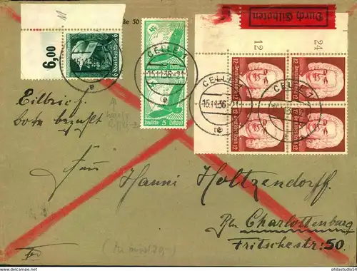 1936, Doppelbrief per Eilboten ab CELLE 1