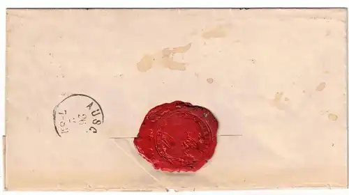 1873, Paketbegleitung mit rotem Francostempel "BERLIN F." nach Stettin