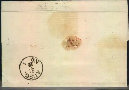 1873, Faltbrief mit rotem Fracostempel "BERLIN Fr." und Zackenkranz "Recommandiert"