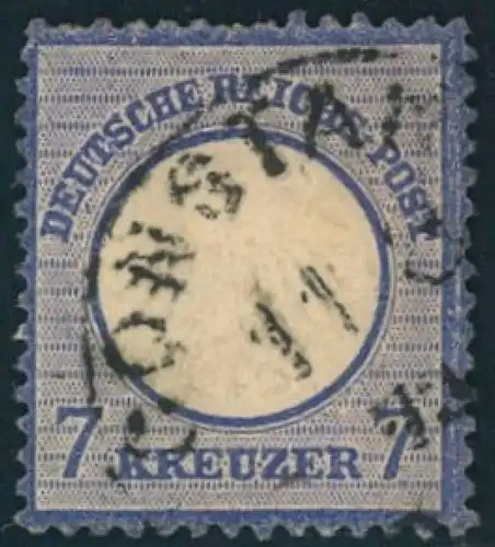 1872, 7 Kreuzer kleiner Brustschild, gestempelt KONSTANZ