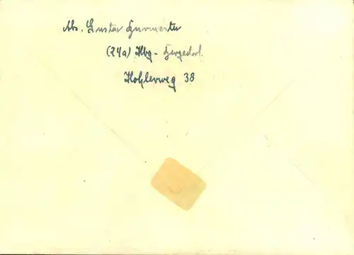 1947, Auslandsbrief ab OBERACHERN mit seltenem, , handschriftlichem Vermerk "Taxe perue75 Pf."