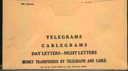 1926, WESRERN UNION, Notice ofn on-delifery of telegrams - return to Houston frim Sabta Fe office