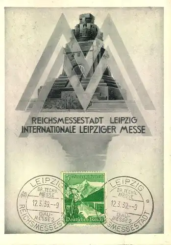 1937, Sonderkarte LEIPZOGER MESSE