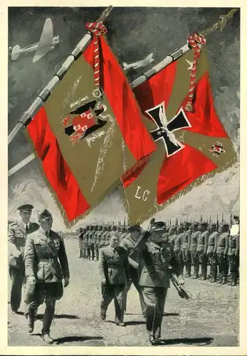 1939, Propagandakarte Rückkehr der Legion Condor aus Spanien, ungebraucht
