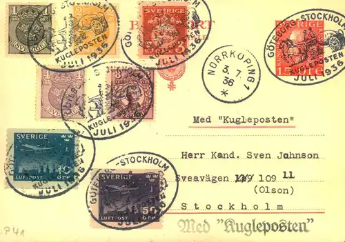 1938, GÖTEBURG - STOCKHOLM KOGLPOSTEN