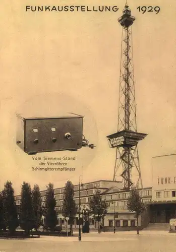 1929, FUNKAZSSTELLUNG mit Fünkturm, sauber ungebraucht