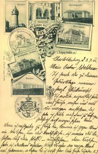 1902, LEIPZIG - GOHLIS Gericht, geschrieben in Charlottenburg mit Germania MeF