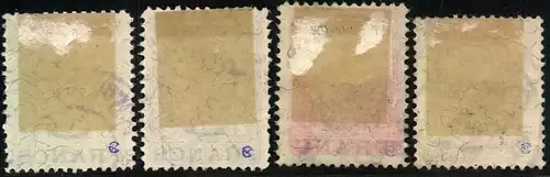 1904, ÖSTERREICHISCHE POST AUF KRETA:  die vier Höchstwerte 50 Cent bis 4 Francs gestempelt. (ME 1.200,-)