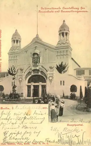 KLASSISCHE BERLIN - SONDERSTEMPEL: 1901, "BERLIN W 15 AUSSTELLUNG FÜR FEUERSCHUTZ" auf Ausstellungskarte: