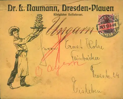 1912, toller Werbeumschlag “Dr. Naumann”, Dresden