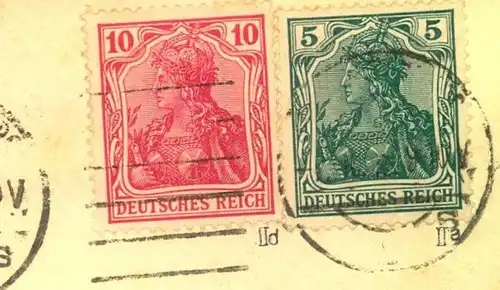 1918, 10 Pfg. Germania in besserer Farbe "d" in MiF auf Fernbrief ab Charlottemburg