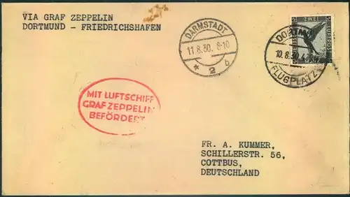 1930, LZ 127 ("Graf Zeppelin" Rückfahrt Dortmund