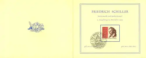 1959, FRIEDRICH SCHILLER, Gedenkblazz aus Berlin