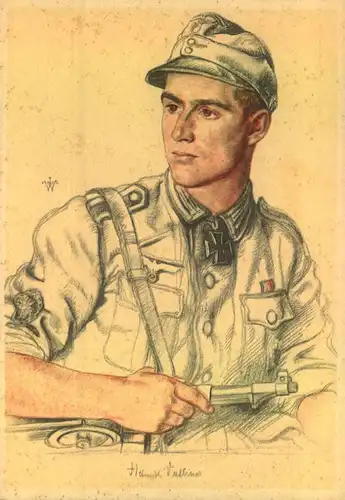 1944,Ritterkreuzträger Oberwachtmeister Valtiner, Willrichkarte ungebraucht