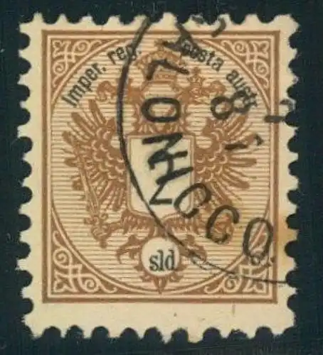 1833, 2 Soldi Wappen gestempelt