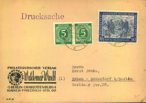 1948, 10-fach Drucksache ab BERLIN-CHARLOTTENBURG